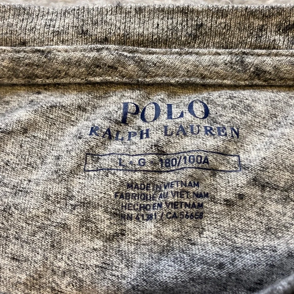 Ralph Lauren Shirt Mens Large Gray Short Sleeve Casual Polo Logo Academia Preppy